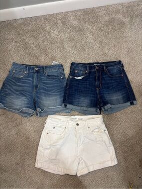 Lot of Denizen from Levi's Trio: White, Light Wash & Dark Wash Jorts sz 4